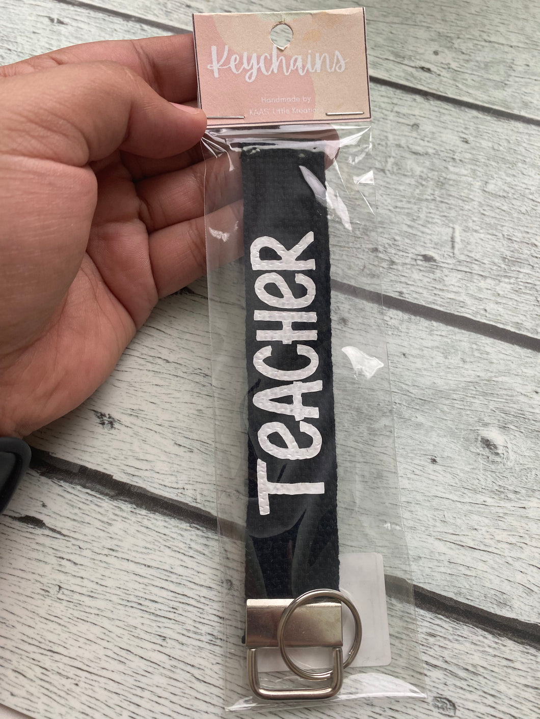 “Teacher” Wristlet Keychain