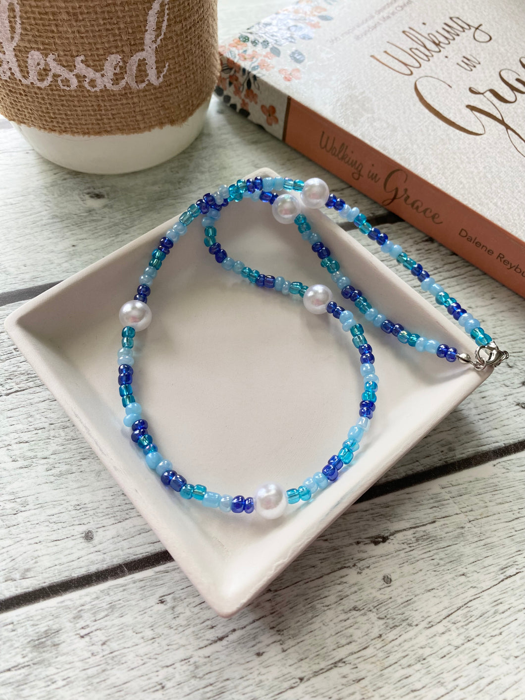 “Blue Sea Pearl” Necklace