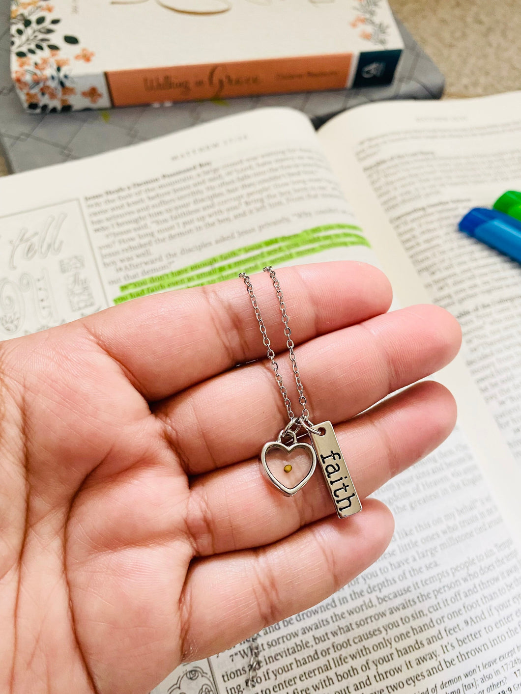 “Mustard Seed” Heart Necklace